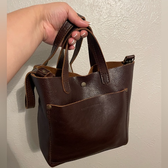 Mini crossbody tote, cold brew color - Picture 3 of 10